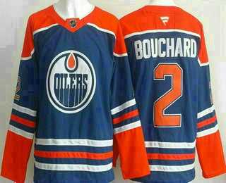 Men%27s Edmonton Oilers #2 Evan Bouchard Blue Authentic Jersey->edmonton oilers->NHL Jersey